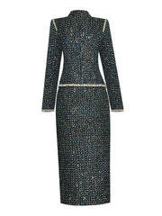 EILYNE Tweed Jacket & Skirt Set