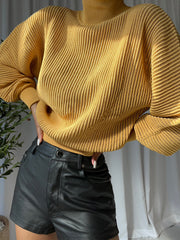 CHO Rippenstrick-Rollkragenpullover in Braun