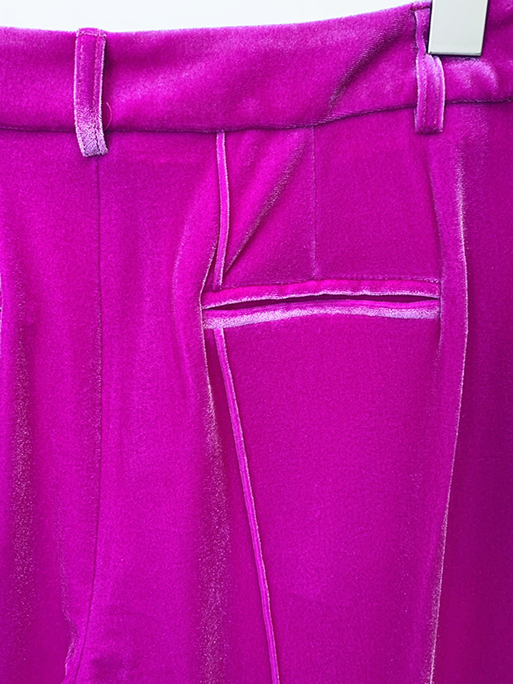 Conjunto de blazer de terciopelo y pantalón acampanado HINIYA en fucsia