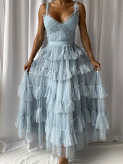 NILA Tulle Maxi Dress in Columbia