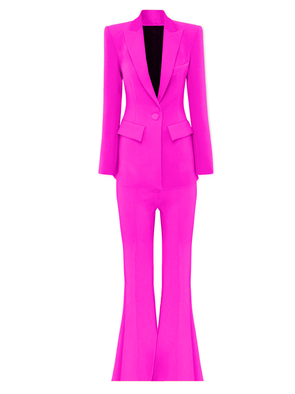 Conjunto de blazer y pantalón acampanado NAOMA en fucsia