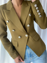 Zweireihiger Blazer in Grün