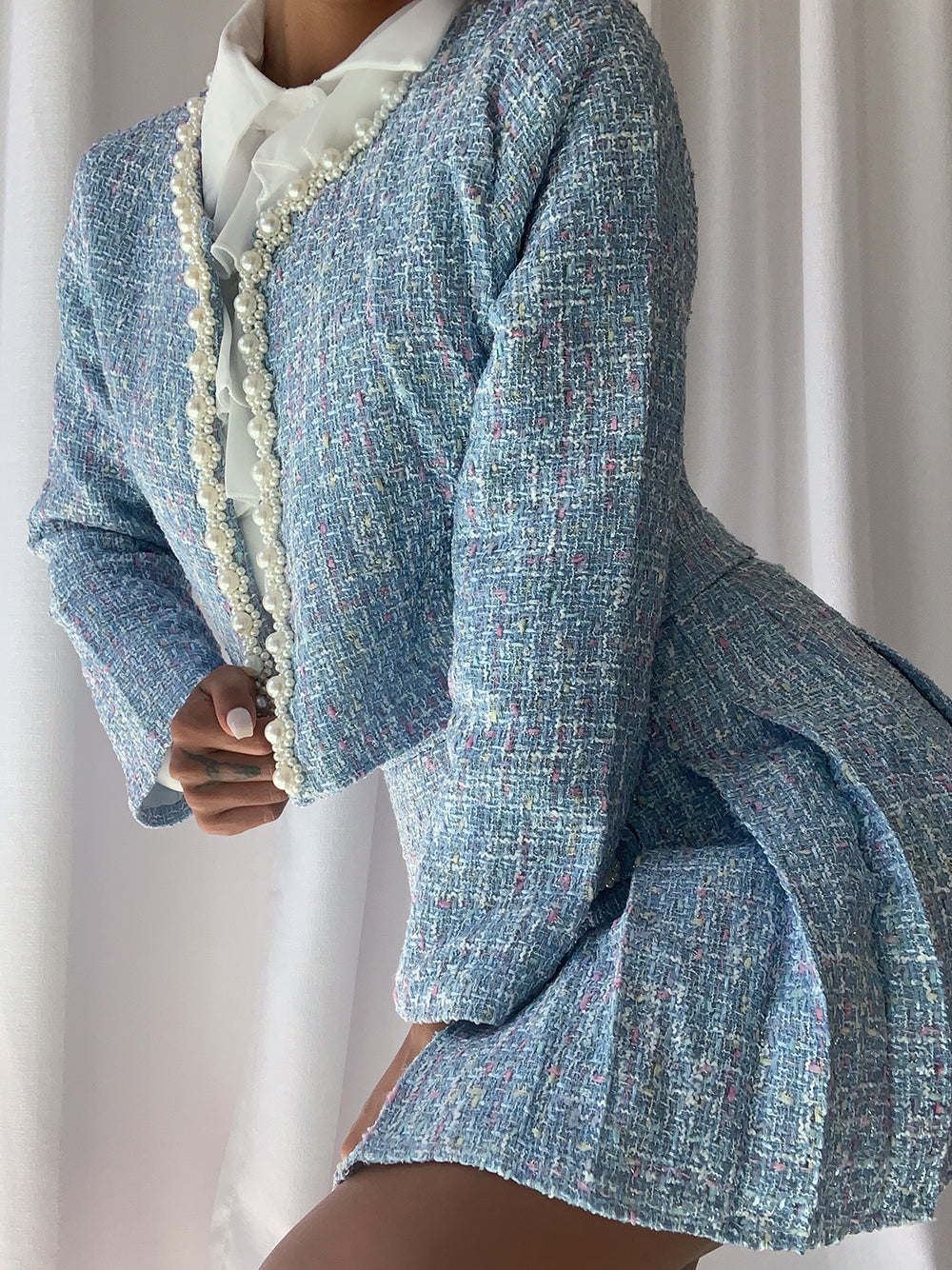 Conjunto de chaqueta y falda FULTON en azul