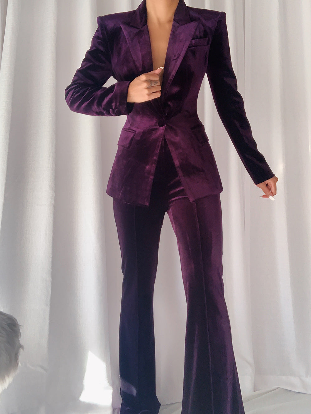 Conjunto de blazer y pantalón BOUGIE en morado