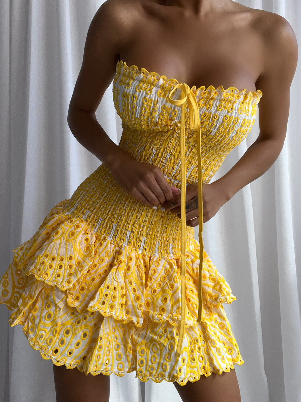 Vestido mini amarillo BIANNE