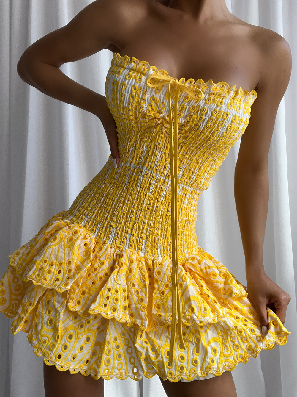 Vestido mini amarillo BIANNE