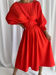 Vestido midi TAMI en rojo