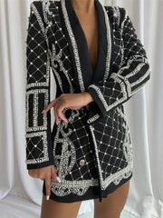 Vestido blazer con cuentas y perlas NAUTA en negro