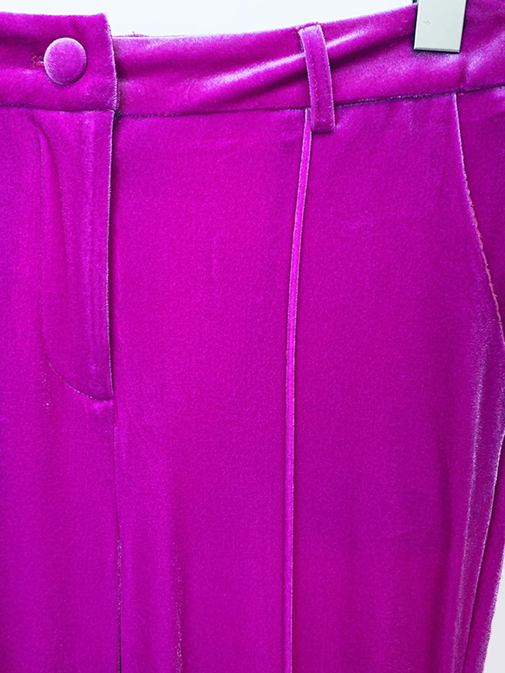 Conjunto de blazer de terciopelo y pantalón acampanado HINIYA en fucsia