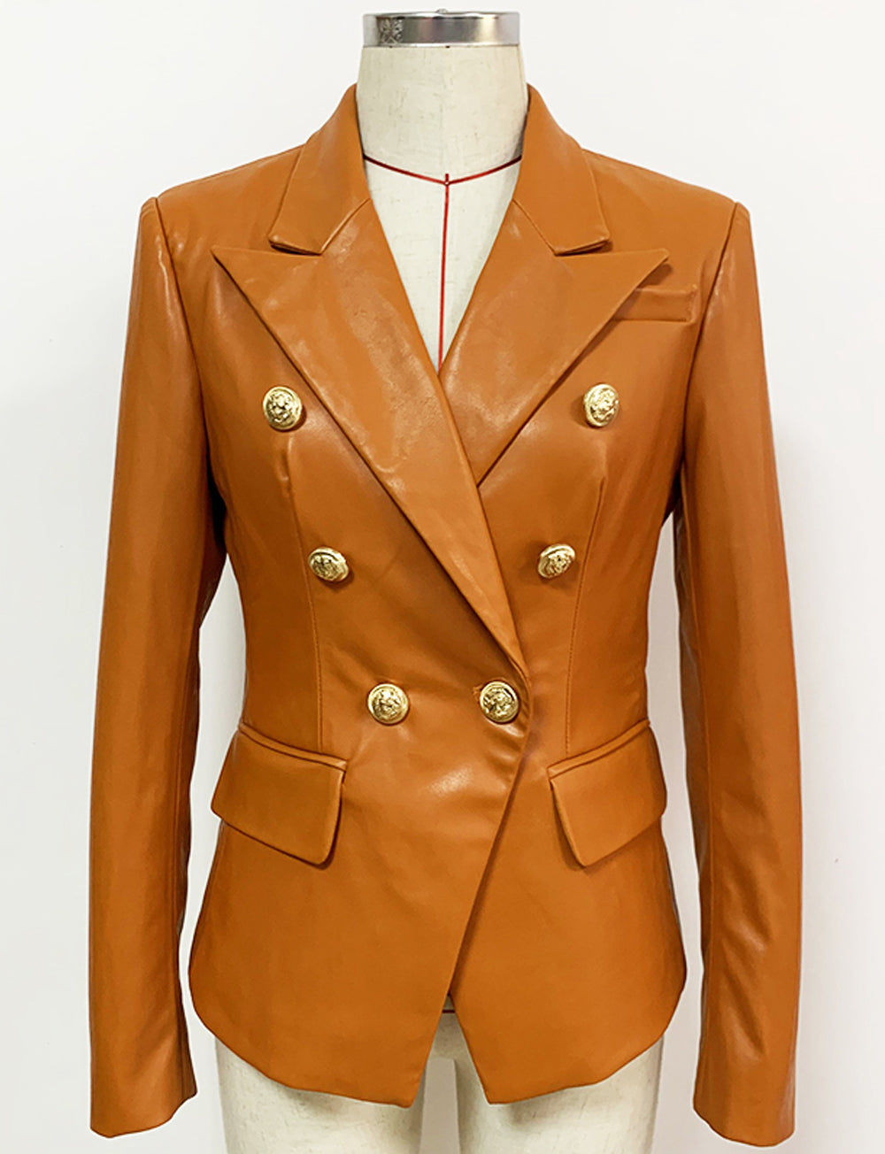 Blazer de cuero cruzado