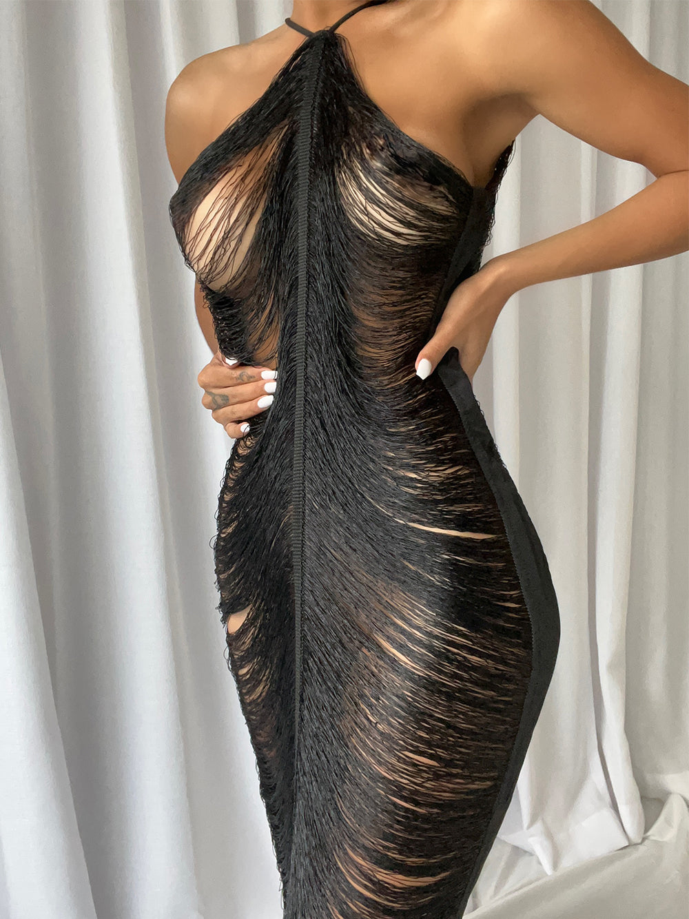 EINAV Maxikleid in Schwarz