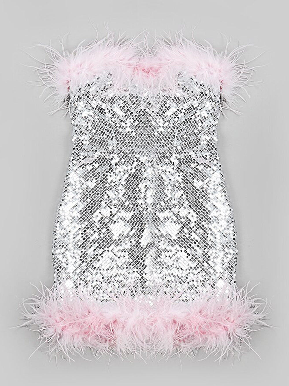 ELVIRA Sequins w Feathers Mini Dress