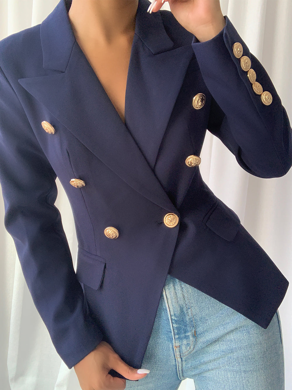 Blazer cruzado PENELOPE en azul