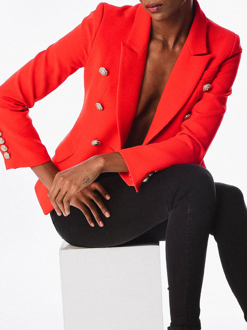 PENELOPE Zweireihiger Blazer in Rot