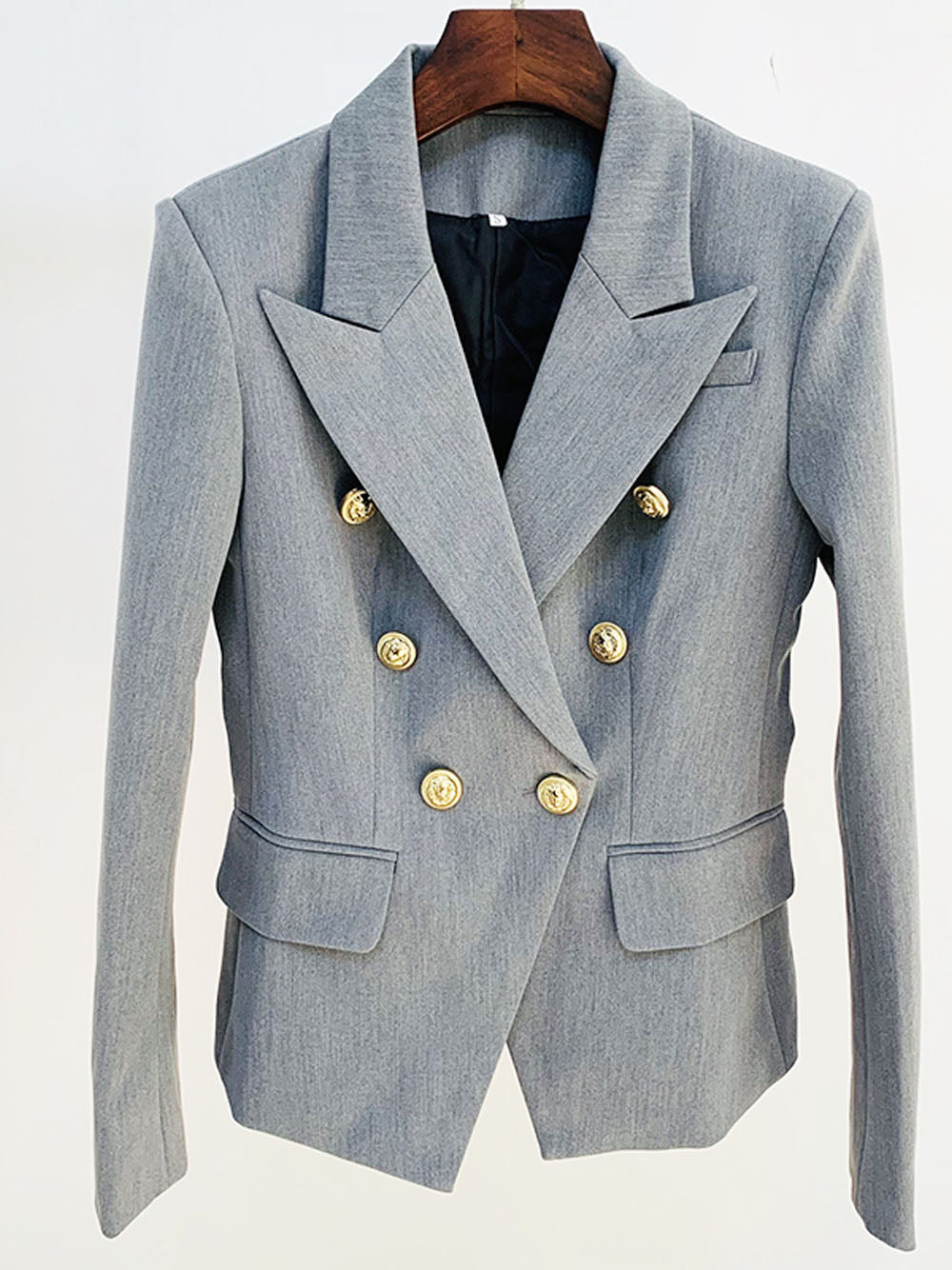 Double Breasted Blazer in Pale Gray