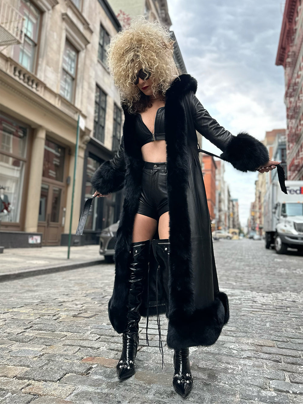 GUNZ Faux Fur Genuine Leather Coat