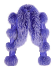 LITALY Fur Trim Leather Jacket in Purple