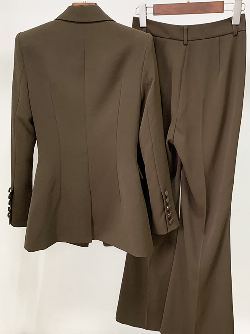 NAOMA Blazer & Flared Pants Set in Brown