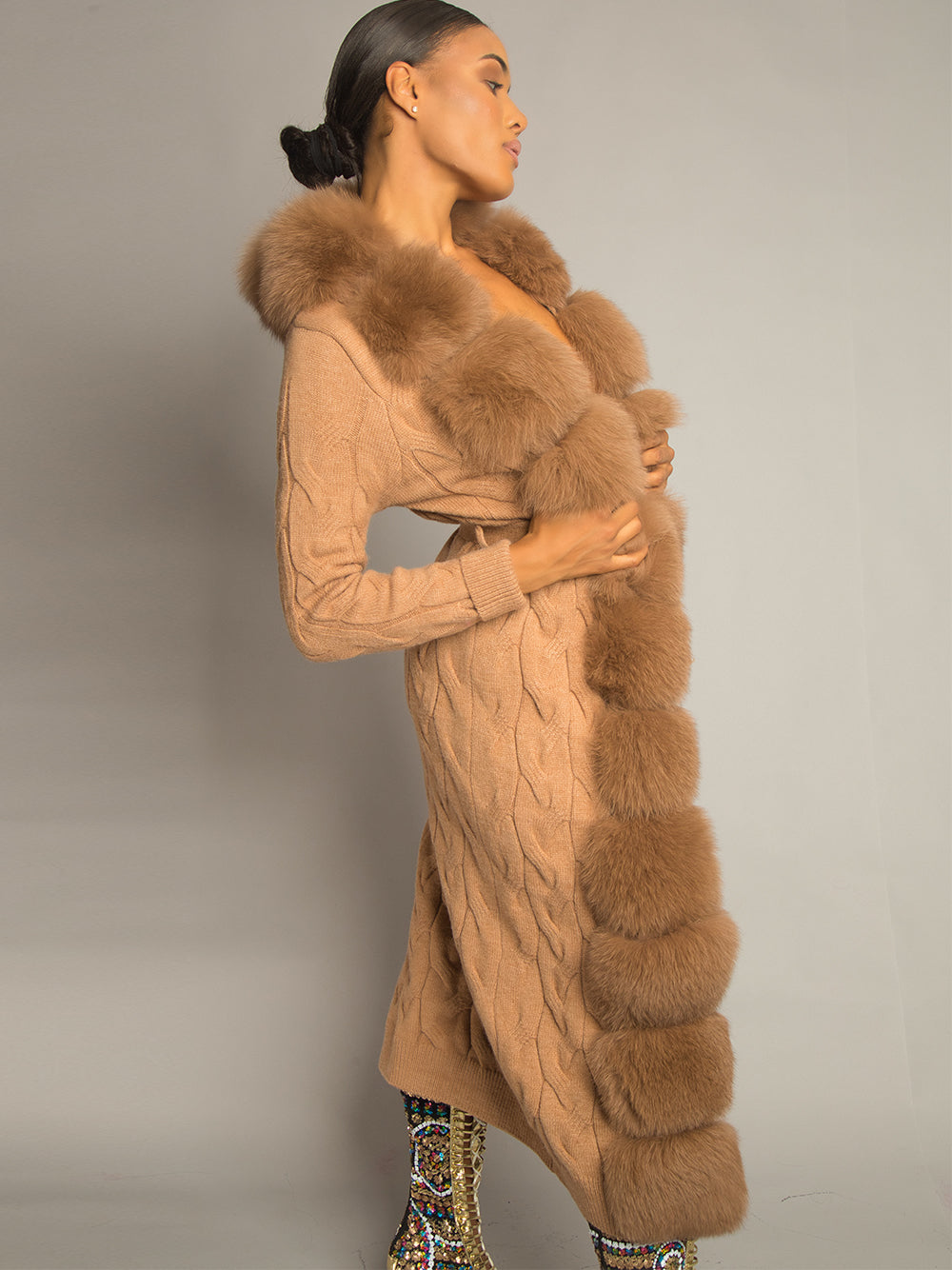 CAVO Fur & Cashmere Cardigan