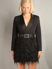 Vestido de plumas FIFTH AVE en negro