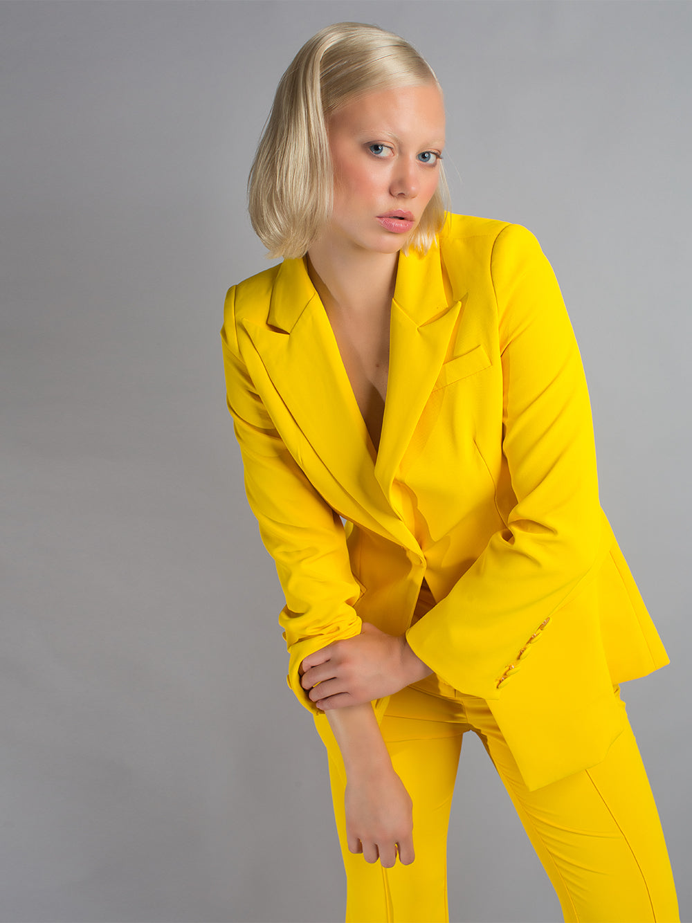 NAOMA Blazer & Flared Pants Set in Yellow