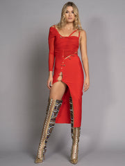 Vestido largo BROOME en rojo