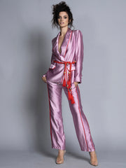 TRACY Satin Blazer + Pants Matching Set