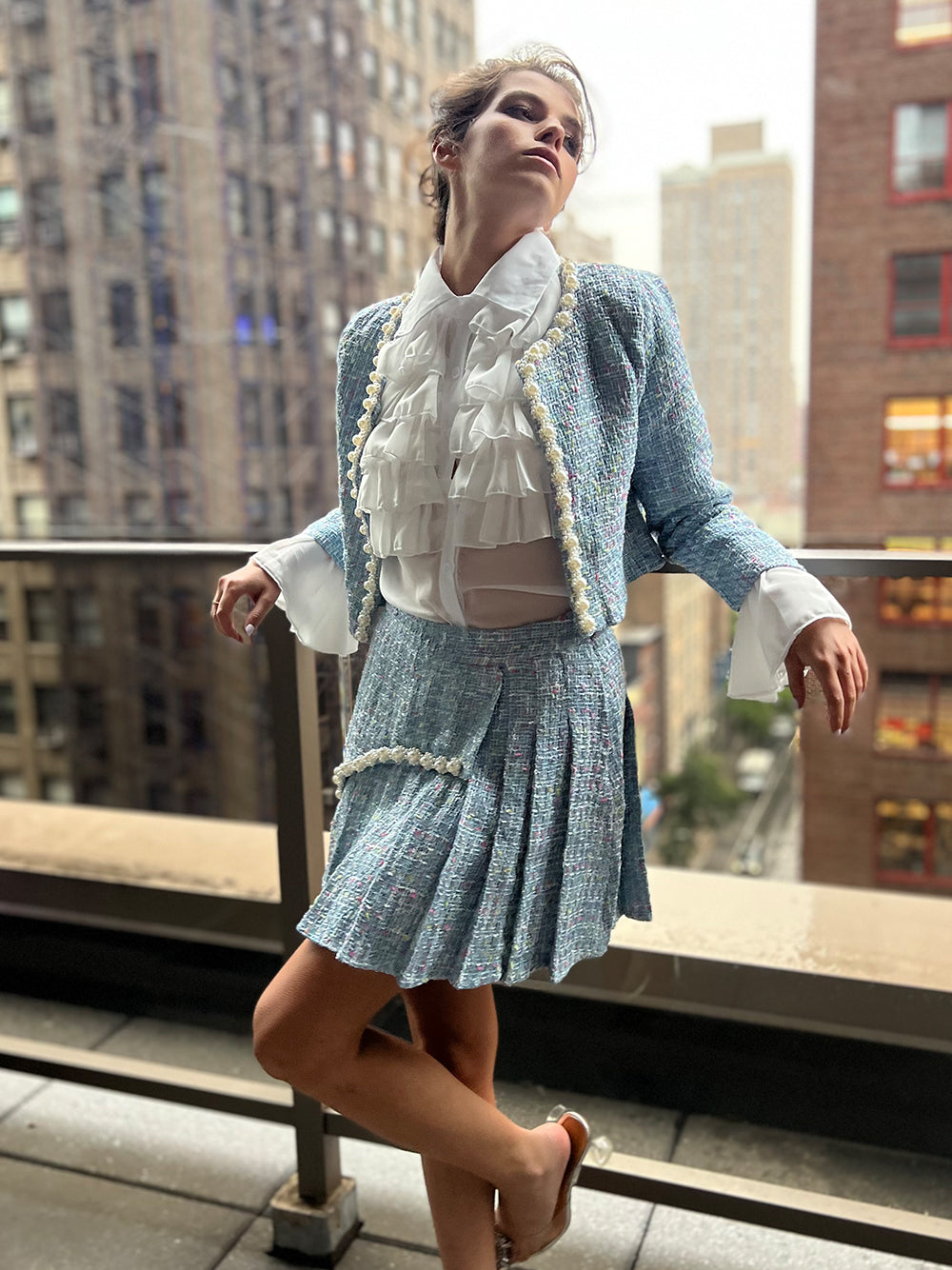 FULTON Jacket & Skirt Set in Blue