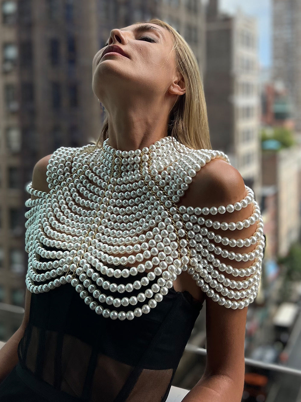 HILLSTONE Pearls Shawl