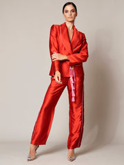 CANAL Satin Blazer & Pants Matching Set