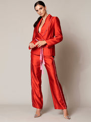 CANAL Satin Blazer & Pants Matching Set