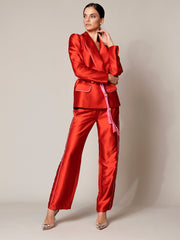 CANAL Satin Blazer & Pants Matching Set