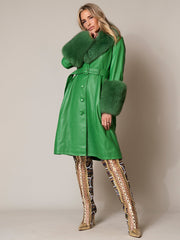 CABRINI Faux Fur Genuine Leather Coat