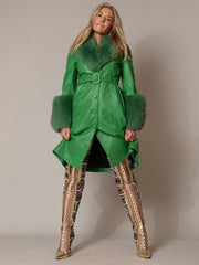 CABRINI Faux Fur Genuine Leather Coat