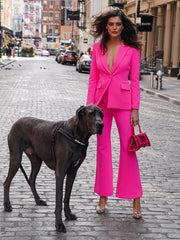 Conjunto de blazer y pantalón 212 en fucsia