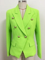 Zweireihiger Blazer in Neongrün