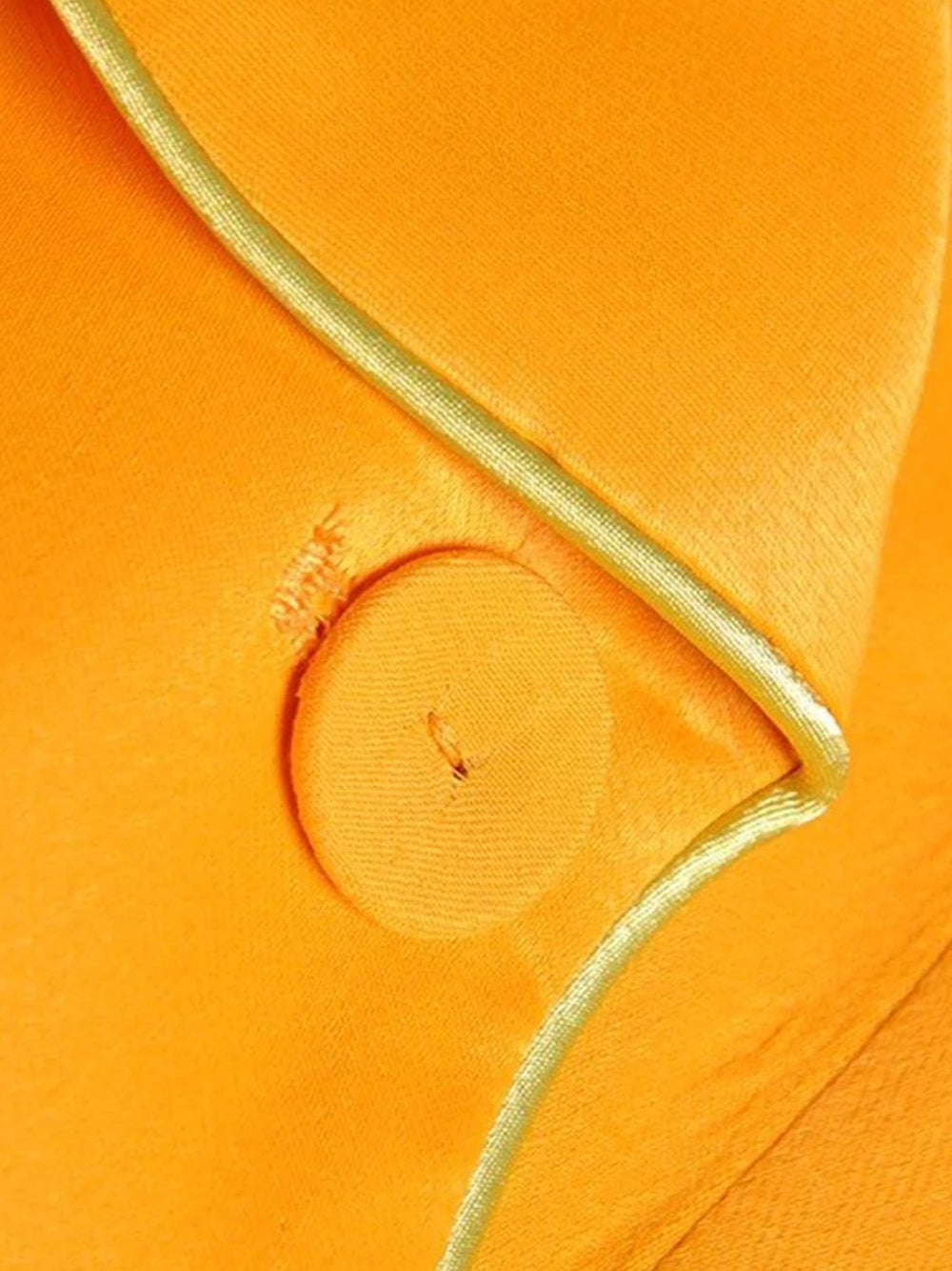 DALIDA Double-breasted Satin Blazer + Pants Matching Set in Gold