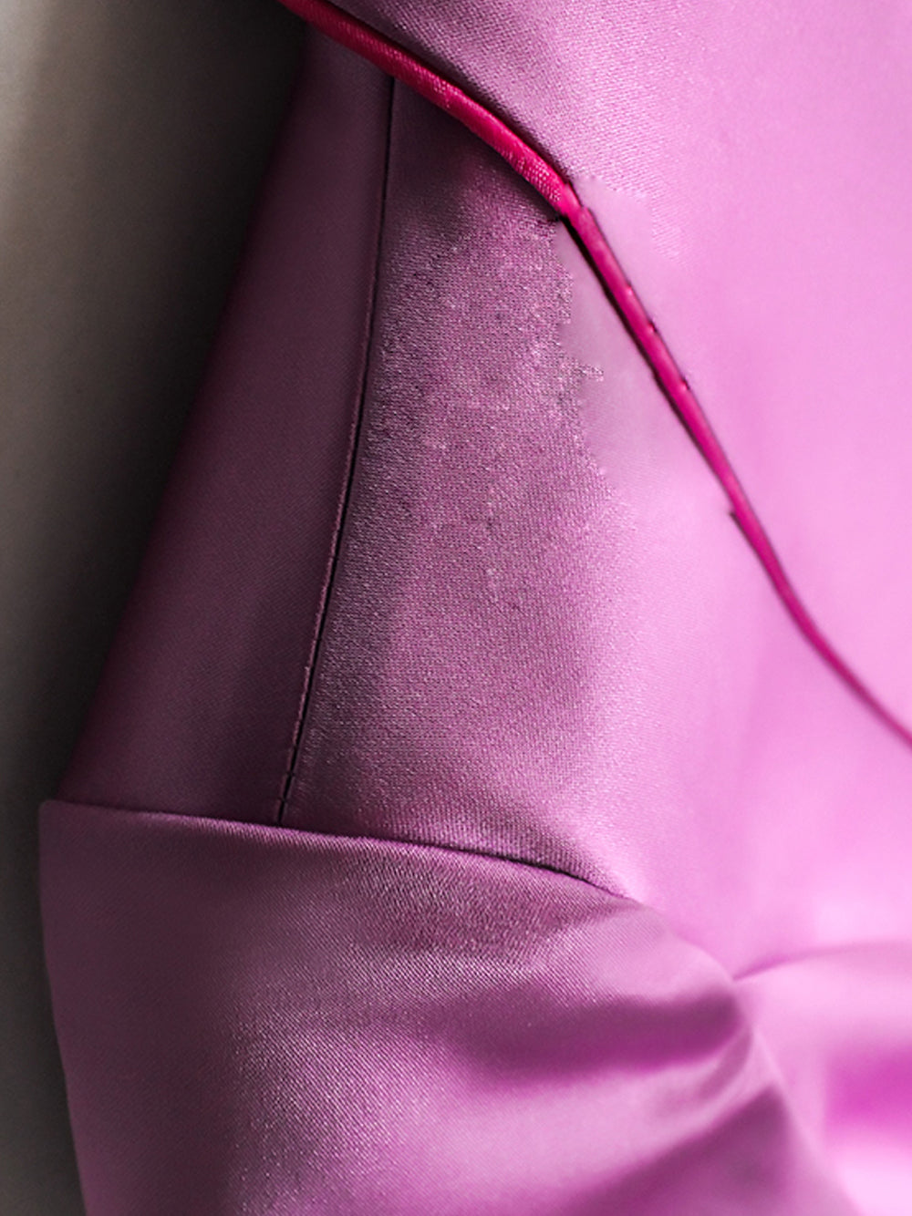 DALIDA Double-breasted Satin Blazer + Pants Matching Set in Pink
