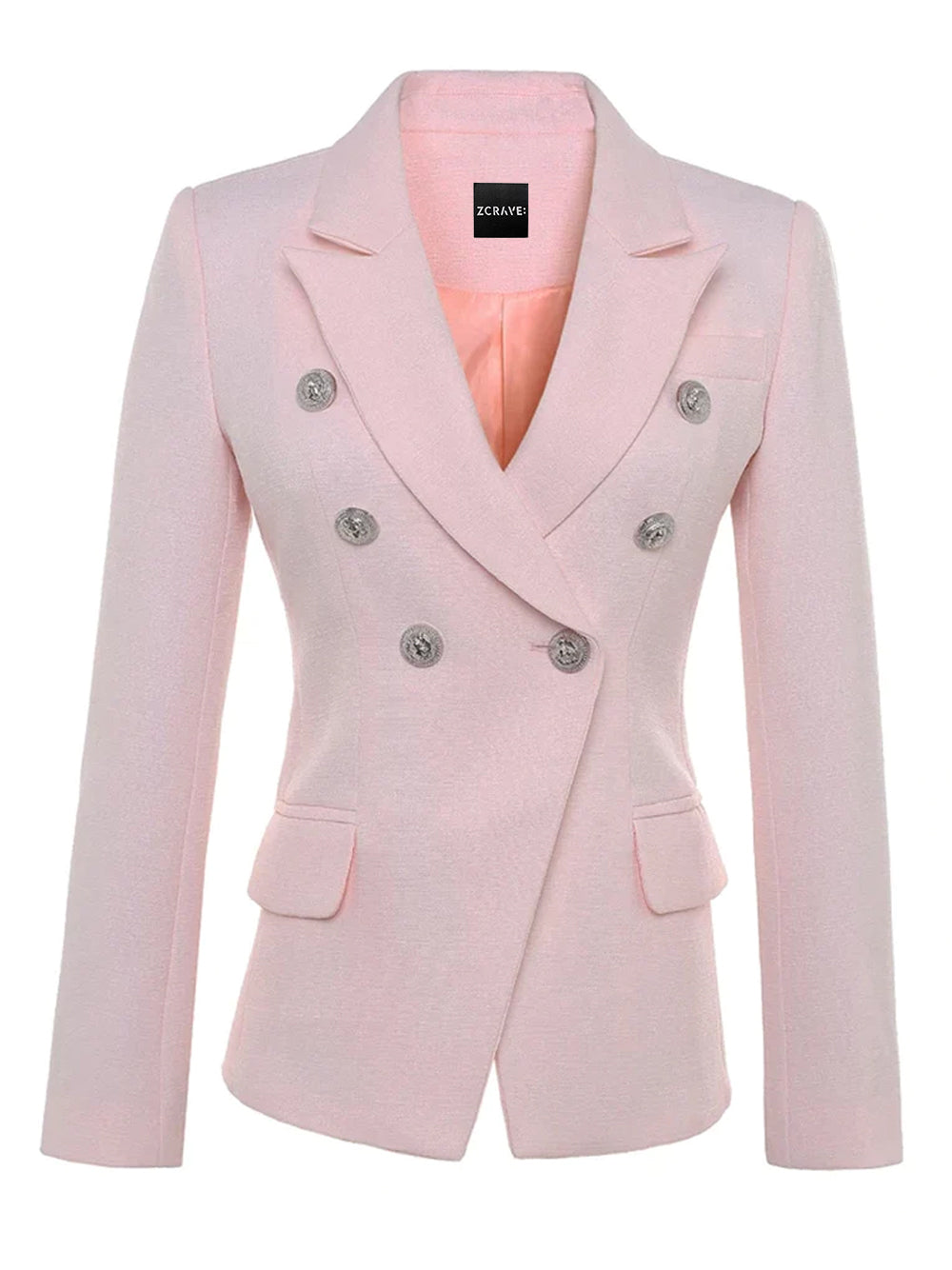 Blazer cruzado en rosa claro