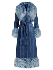 MEDUSA Denim Coat w/ Shearling Fur