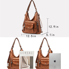 Bag - Leather Faux Hobo Vintage-Brown