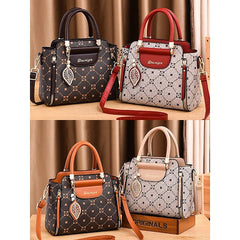 Elegant Accents Leather Faux and Red Handbag with