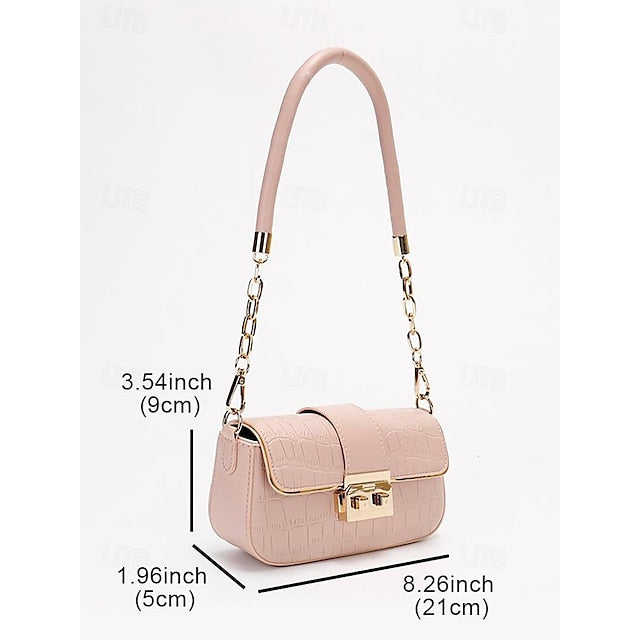 Bag Baguette Shoulder Envelope Leather PU