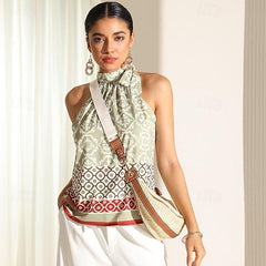 Straw Leather Boho Crossbody Bag with Adjustable