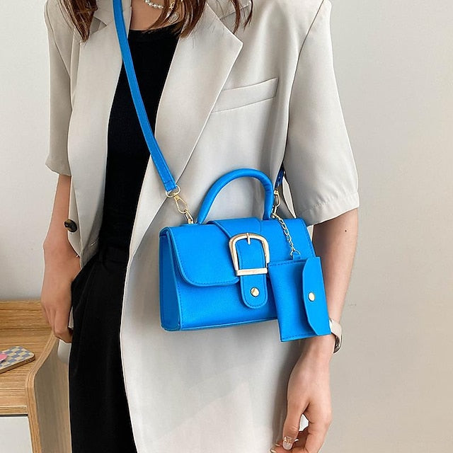 Durable PU Handbag Leather Crossbody Bag Daily