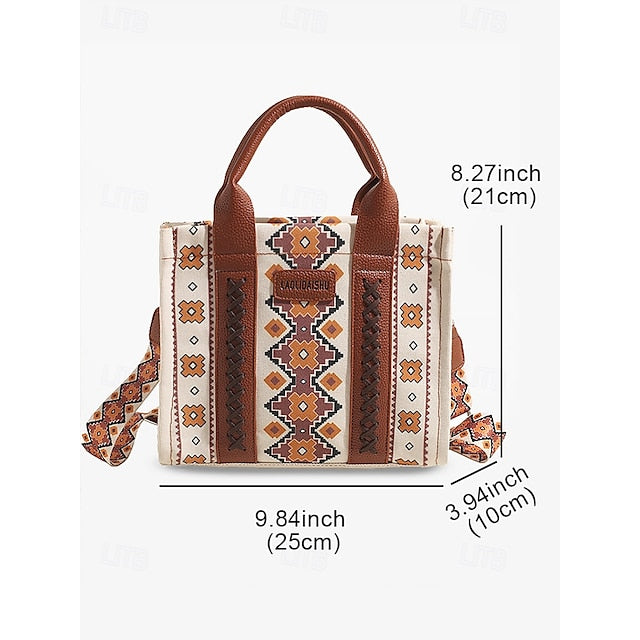 Ethnic Bag Vintage-Inspired Tote Print Boho