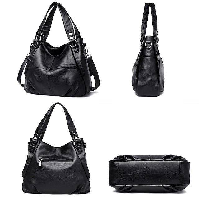 Faux Burgundy Shoulder Large Bag Leather