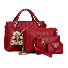 4 Bag Leather Purse PU Pieces Set
