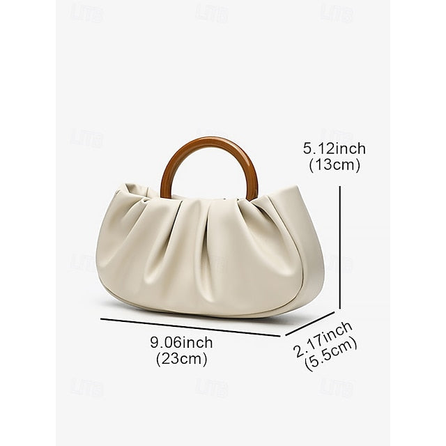 Clutch Faux with Bag Leather Acrylic Tote Pleated