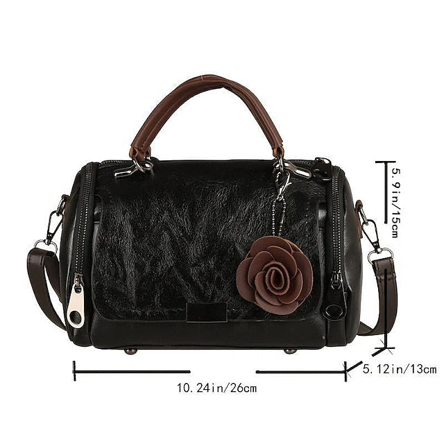 Handbag Vintage-Faux Leather Floral with